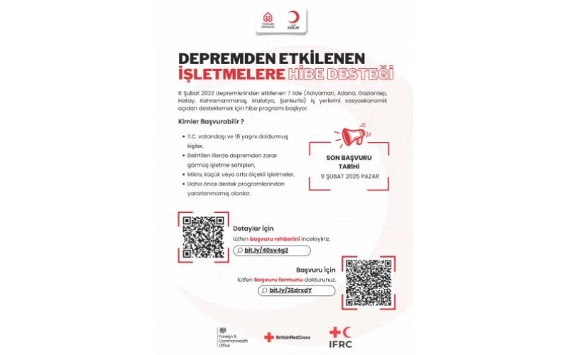 DEPREMDEN ETKİLENEN İŞLETMELERE HİBE DESTEĞİ